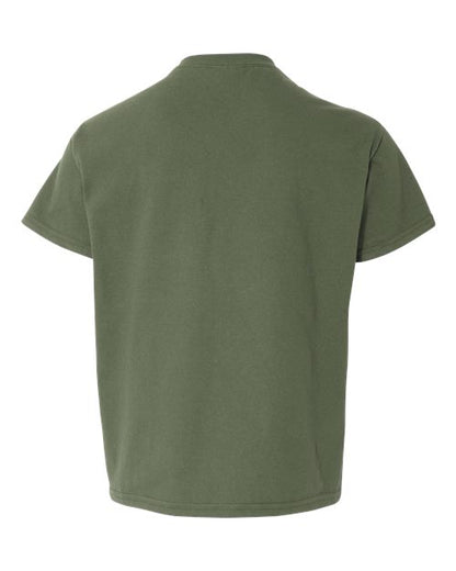 Youth Light Cotton T-Shirt - Military Green Back