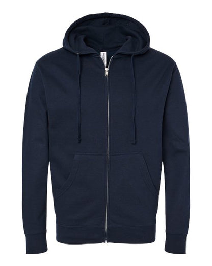 Independent Trading Co. Unisex Midweight Full-Zip Hooded Sweatshirt - Classic Navy Front