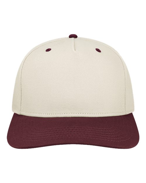 LEGACY Heritage Twill Cap - Stone/ Maroon Front