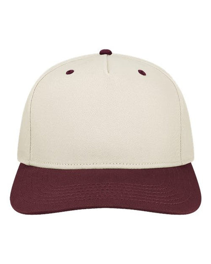 LEGACY Heritage Twill Cap - Stone/ Maroon Front