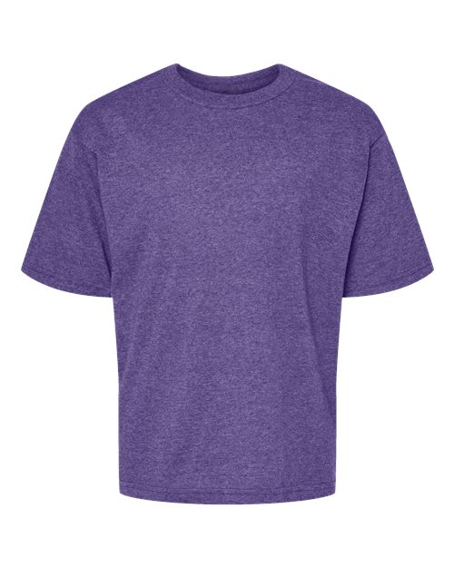 M&O Youth Gold Soft Touch T-Shirt - Heather Purple Front