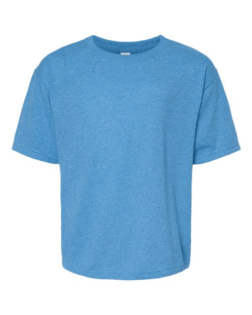 M&O Youth Gold Soft Touch T-Shirt - Heather Turquoise Front