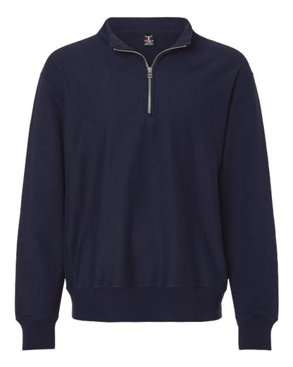 Hanes Unisex Beefy® Sweats Premium Heavyweight Quarter-Zip Sweatshirt - Athletic Navy Front