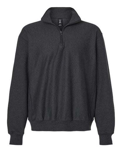 Hanes Unisex Beefy® Sweats Premium Heavyweight Quarter-Zip Sweatshirt - Charcoal Heather Front