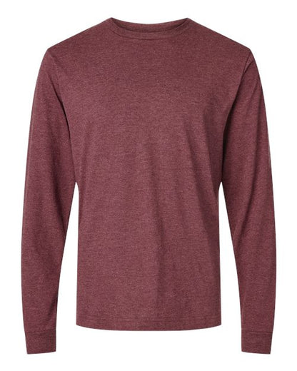 Tultex Unisex Fine Jersey Long Sleeve T-Shirt - Heather Burgundy Front