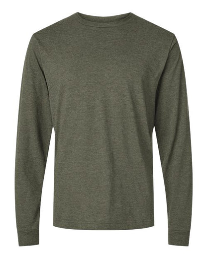 Tultex Unisex Fine Jersey Long Sleeve T-Shirt - Heather Military Green Front