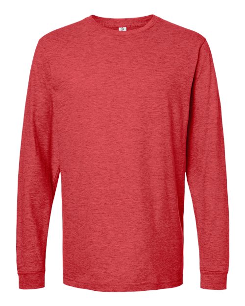 Tultex Unisex Fine Jersey Long Sleeve T-Shirt - Heather Red Front