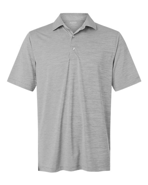 Paragon Men's Bohemian Striped Heather Performance Polo - Black Heather Front