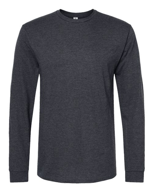 Tultex Unisex Heavyweight Jersey Long Sleeve T-Shirt - Heather Graphite Front