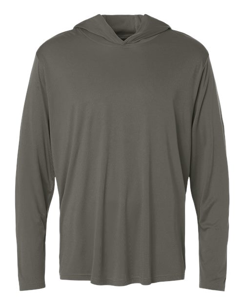 AllPro Men's Pro-Lock Performance Hooded Long Sleeve T-Shirt - Charcoal Front