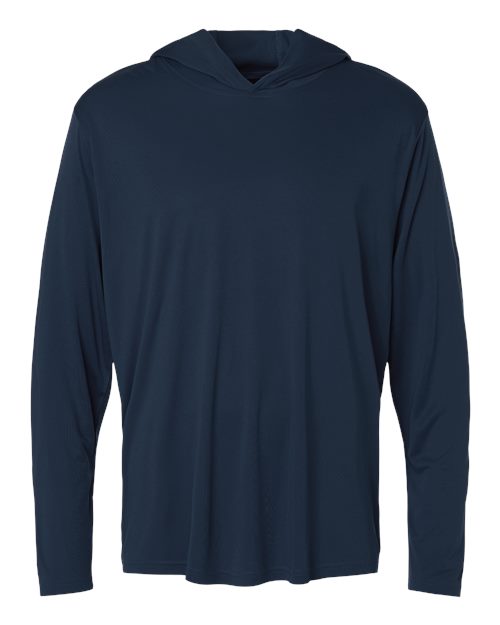 AllPro Unisex Pro-Lock Performance Hooded Long Sleeve T-Shirt - Navy Front