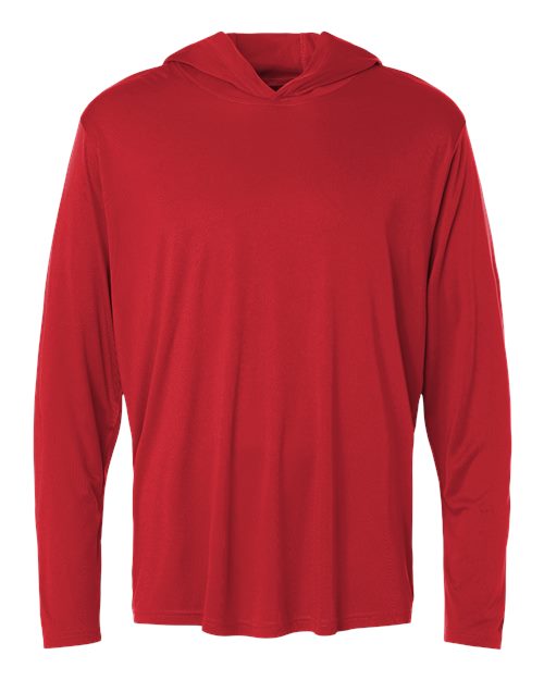 AllPro Unisex Pro-Lock Performance Hooded Long Sleeve T-Shirt - Red Front