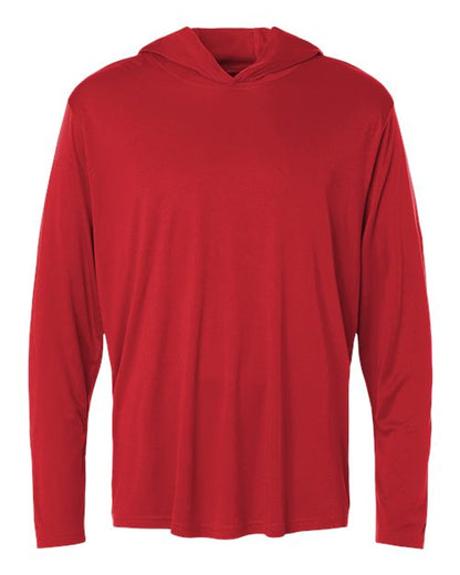 AllPro Men's Pro-Lock Performance Hooded Long Sleeve T-Shirt - Red Front