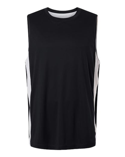 Team 365 Unisex Zone Performance Reversible Jersey - Black/ White Front