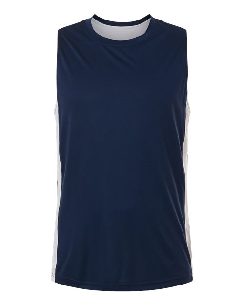 Team 365 Unisex Zone Performance Reversible Jersey - Sport Dark Navy/ White Front