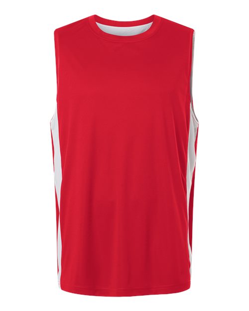 Team 365 Unisex Zone Performance Reversible Jersey - Sport Red/ White Front