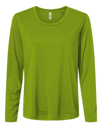 CORE365 Women's Capital Performance Long Sleeve T-Shirt - Acid Green Front