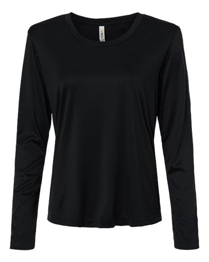 CORE365 Women's Capital Performance Long Sleeve T-Shirt - Black Front