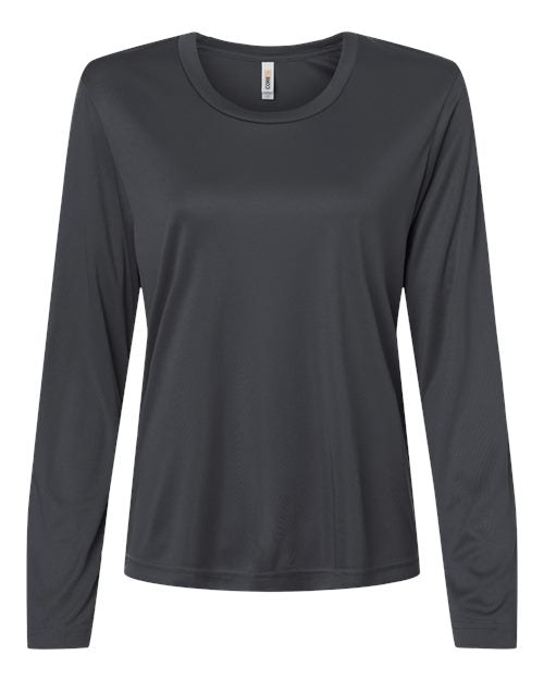CORE365 Women's Capital Performance Long Sleeve T-Shirt - Carbon Front