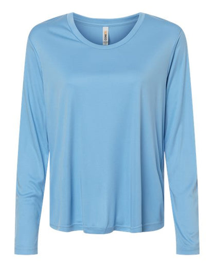 CORE365 Women's Capital Performance Long Sleeve T-Shirt - Columbia Blue Front