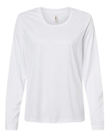 CORE365 Women's Capital Performance Long Sleeve T-Shirt - White Front