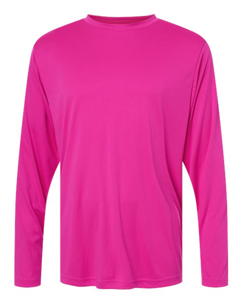 CORE365 Unisex Capital Long Sleeve Performance T-Shirt - Bright Magenta Front