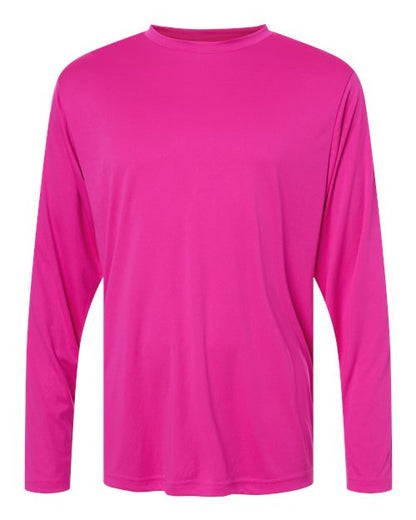 CORE365 Unisex Capital Long Sleeve Performance T-Shirt - Bright Magenta Front