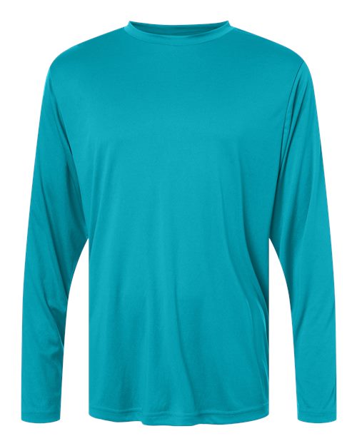 CORE365 Unisex Capital Long Sleeve Performance T-Shirt - Clear Teal Front