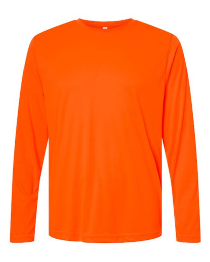 CORE365 Unisex Capital Long Sleeve Performance T-Shirt - Safety Orange Front