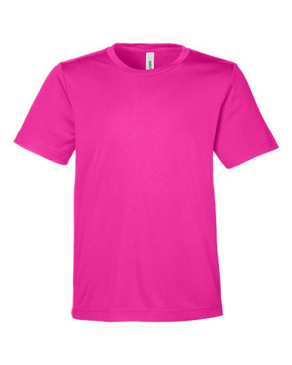 CORE365 Youth Capital Performance T-Shirt - Bright Magenta Front