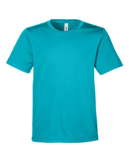 CORE365 Youth Capital Performance T-Shirt - Clear Teal Front