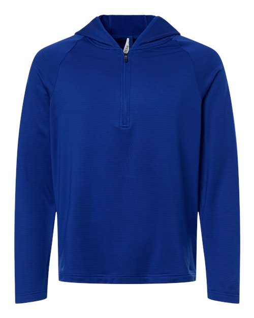 Team 365 Men's Qualify Quarter-Zip Hooded Pullover - Sport Royal Front