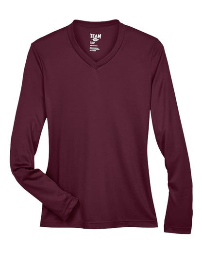 Team 365 Women's Zone Performance Long Sleeve T-Shirt - Sport Dark Maroon Front