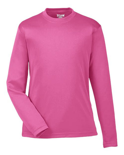 Team 365 Youth Zone Performance Long Sleeve T-Shirt - Sport Charity Pink Front