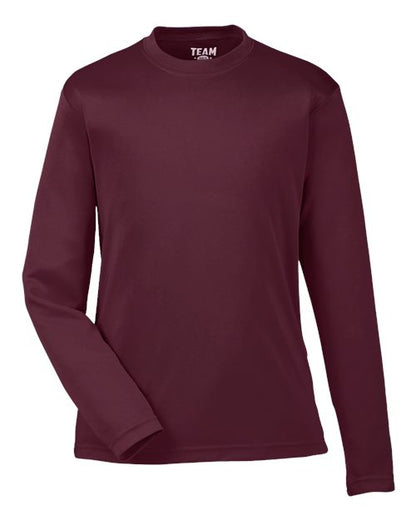 Team 365 Youth Zone Performance Long Sleeve T-Shirt - Sport Dark Maroon Front