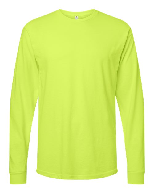 Tultex Unisex Heavyweight Jersey Long Sleeve T-Shirt - Safety Green Front