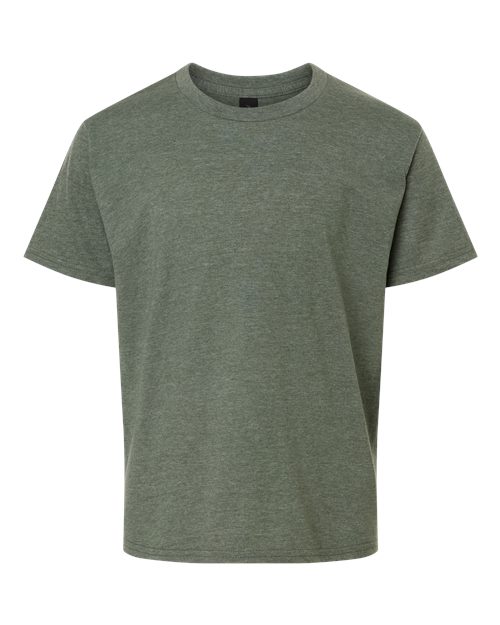 Gildan Youth Softstyle® T-Shirt - Heather Military Green Front