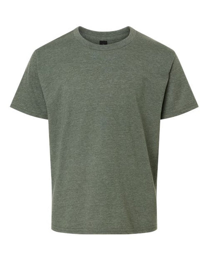 Gildan Youth Softstyle® T-Shirt - Heather Military Green Front