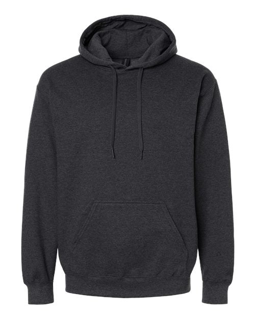 Unisex Softstyle® Midweight Hooded Sweatshirt - Heather Black Front