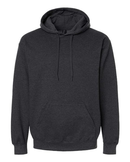 Unisex Softstyle® Midweight Hooded Sweatshirt - Heather Black Front