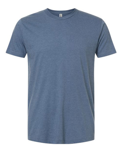 Tultex Unisex Fine Jersey T-Shirt - Heather Indigo Blue Front