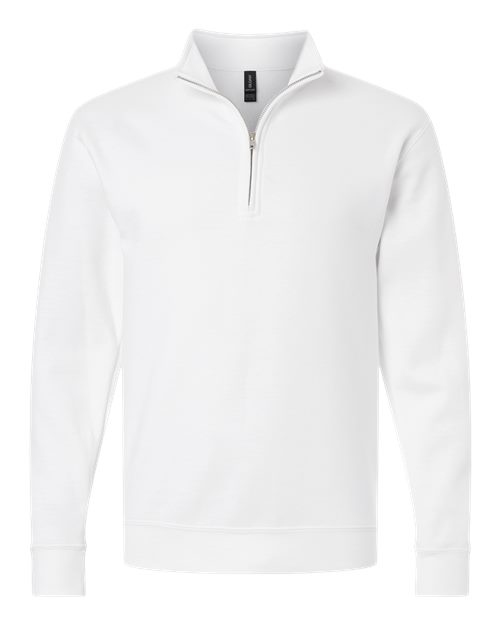 Gildan Unisex Heavy Blend™ Quarter-Zip Sweatshirt - White Front