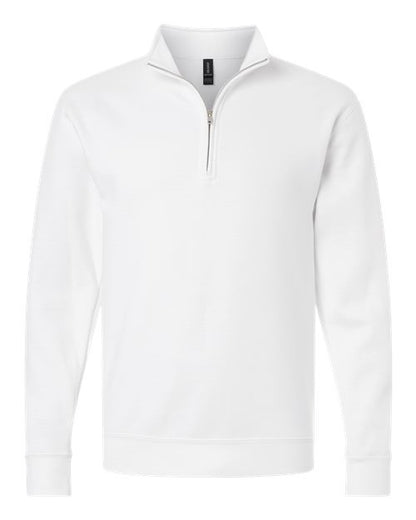 Gildan Unisex Heavy Blend™ Quarter-Zip Sweatshirt - White Front