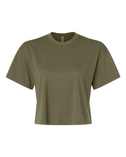 Next Level Women's Ideal Crop Top - Military Green Front
