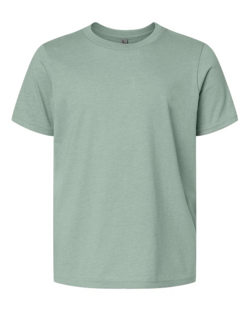 Next Level Youth CVC Tee - Heather Seafoam Front