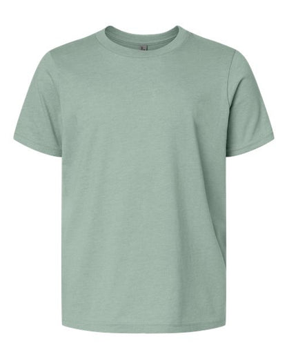 Next Level Youth CVC Tee - Heather Seafoam Front