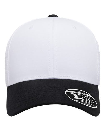 Flexfit 110® Mesh-Back Cap - Black/ White/ White Front