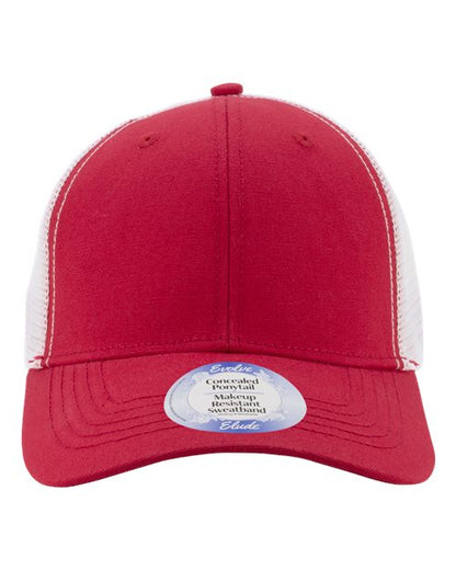 Infinity Her Women's Modern Trucker Cap - Red/ White Front