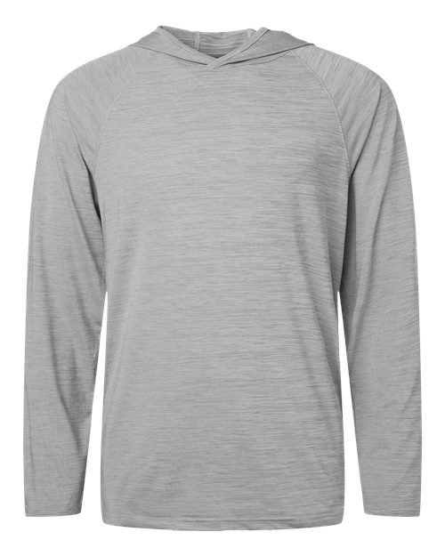 Paragon Unisex Performance Hooded Long Sleeve T-Shirt - Black Heather Front