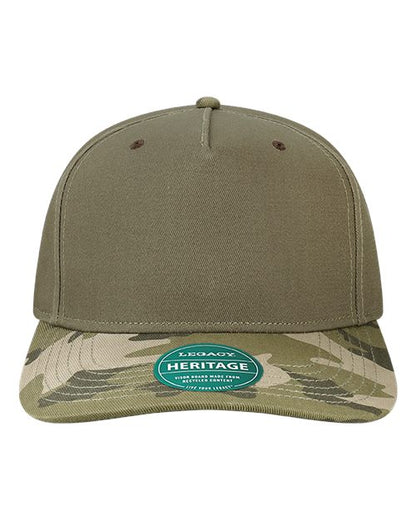 LEGACY Heritage Twill Cap - Moss Green/ Army Camo Front